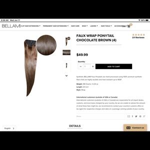 Bellami pony tail 24in
